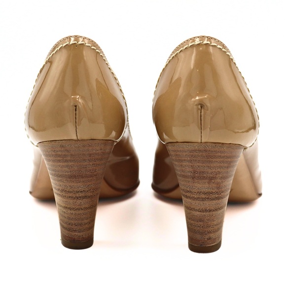 AGL Attilio Giusti Leombruni Patent Leather Pumps Beige EU 40 Office Heels - Picture 9 of 12